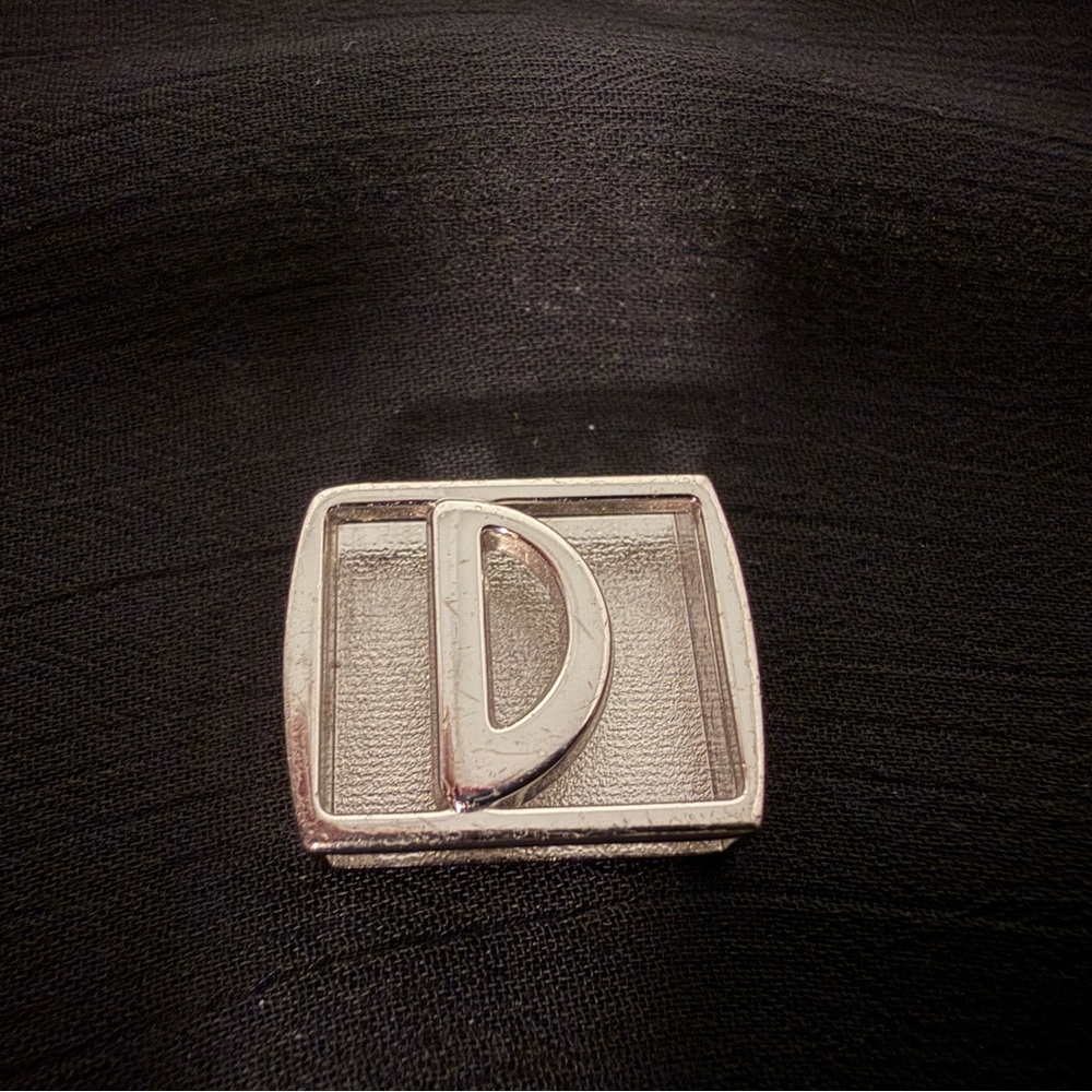 Henri Bendel Silver Metal Rectangular Bag Charm Letter D